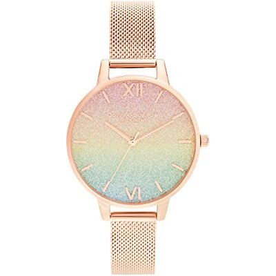 Olivia Burton Reloj Analógico de Cuarzo para Mujer Colección Rainbow con Correa de Malla de Acero Inoxidable de Oro Rosa Olivia Burton Reloj Analógico de Cuarzo para Mujer Colección Rainbow con Correa de Malla de Acero Inoxidable de Oro Rosa
