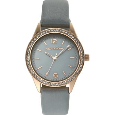 Skechers Reloj para mujer Juegos de regalo, Movimiento trifásico, caja de aleación de oro rosa de 34 mm con correa de poliuretano, Skechers Reloj para mujer Juegos de regalo, Movimiento trifásico, caja de aleación de oro rosa de 34 mm con correa de poliuretano,
