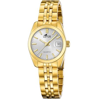 Lotus Reloj Mujer Analógico de Acero Inoxidable 316l Dorado Movimiento de Cuarzo Cristal Mineral de Alta Resistencia Resistente al Agua 5 ATM Calendario Old Money Lotus Reloj Mujer Analógico de Acero Inoxidable 316l Dorado Movimiento de Cuarzo Cristal Mineral de Alta Resistencia Resistente al Agua 5 ATM Calendario Old Money