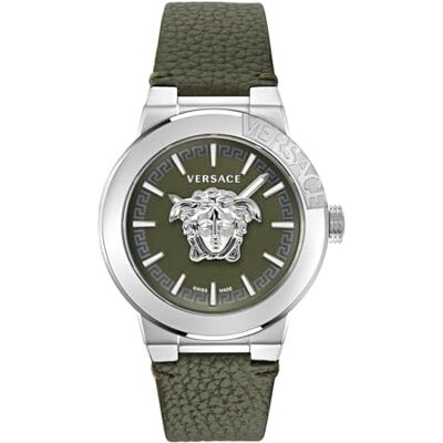 Versace Reloj analógico de Cuarzo para Hombre, Talla única, 88876156, Verde, Talla única, Correa Versace Reloj analógico de Cuarzo para Hombre, Talla única, 88876156, Verde, Talla única, Correa