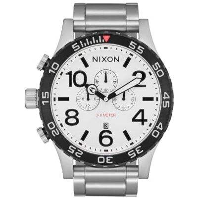 NIXON 51-30 Chrono Reloj de Pulsera para Hombre (51 mm, Mecanismo de Cuarzo, con Caja de Acero Inoxidable y Correa de Acero Inoxidable, Resistente al Agua hasta 30 Bares), Color NIXON 51-30 Chrono Reloj de Pulsera para Hombre (51 mm, Mecanismo de Cuarzo, con Caja de Acero Inoxidable y Correa de Acero Inoxidable, Resistente al Agua hasta 30 Bares), Color