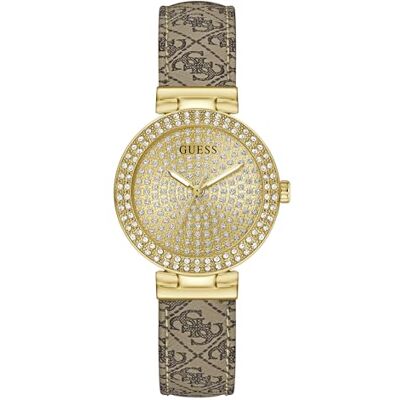 GUESS Ivy Reloj de Pulsera para Mujer (32 mm, Correa de Piel y 3 Bares), Color Beige GUESS Ivy Reloj de Pulsera para Mujer (32 mm, Correa de Piel y 3 Bares), Color Beige