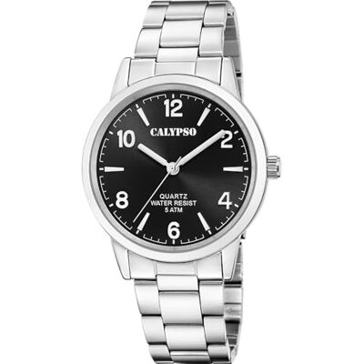 CALYPSO Reloj Hombre Analógico de Acero Inoxidable 316l Plateado Movimiento de Cuarzo Cristal Mineral de Alta Resistencia Resistente al Agua 5 ATM K5858/6 Basic CALYPSO Reloj Hombre Analógico de Acero Inoxidable 316l Plateado Movimiento de Cuarzo Cristal Mineral de Alta Resistencia Resistente al Agua 5 ATM K5858/6 Basic