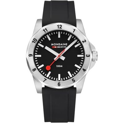 Mondaine Reloj analógico de Cuarzo Suizo para Hombre con Correa de Silicona Mondaine Reloj analógico de Cuarzo Suizo para Hombre con Correa de Silicona