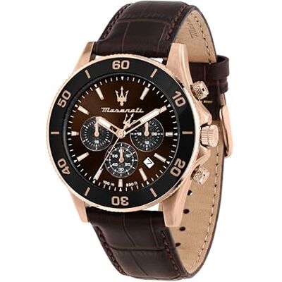 Maserati Reloj de Hombre Limited Edition, Cronógrafo, Analógico, Correa de Piel, Resistente al Agua, Colección Competition R8871600001 Maserati Reloj de Hombre Limited Edition, Cronógrafo, Analógico, Correa de Piel, Resistente al Agua, Colección Competition R8871600001
