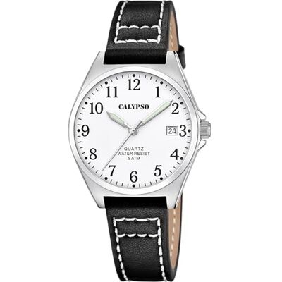 CALYPSO Reloj Mujer Analógico de Cuero Negro CALYPSO Reloj Mujer Analógico de Cuero Negro
