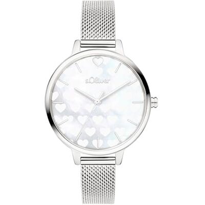 s.Oliver Reloj de Mujer – Redondo – Plata – 36 mm – Elegante Reloj de Mujer de Metal con Mecanismo de Cuarzo – Resistente al Agua 3 ATM – Resistente a los arañazos s.Oliver Reloj de Mujer – Redondo – Plata – 36 mm – Elegante Reloj de Mujer de Metal con Mecanismo de Cuarzo – Resistente al Agua 3 ATM – Resistente a los arañazos