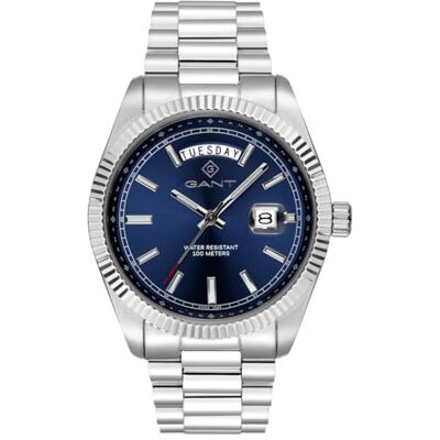 GANT Reloj de Hombre Fairfax para Hombre, Acero Inoxidable, Esfera Azul, Mecanismo de Cuarzo japonés, 41 mm, Cristal Mineral, Fecha, día de la Semana, 10 ATM GANT Reloj de Hombre Fairfax para Hombre, Acero Inoxidable, Esfera Azul, Mecanismo de Cuarzo japonés, 41 mm, Cristal Mineral, Fecha, día de la Semana, 10 ATM