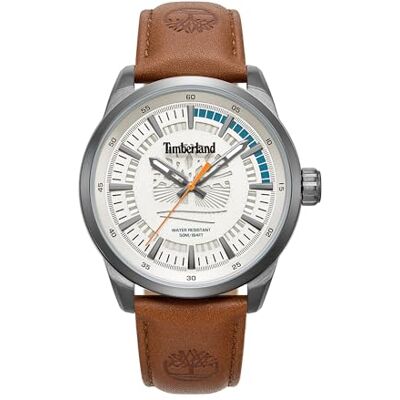Timberland Lanigan Esfera Gris cálido Correa de Cuero marrón Reloj analógico para Hombres, 44mm Timberland Lanigan Esfera Gris cálido Correa de Cuero marrón Reloj analógico para Hombres, 44mm