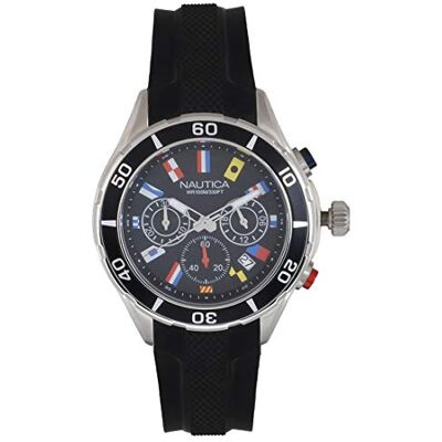 Nautica Reloj analógico de Cuarzo para Hombre con Correa de Silicona , Turquesa, Deporte Nautica Reloj analógico de Cuarzo para Hombre con Correa de Silicona , Turquesa, Deporte