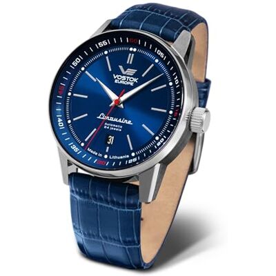 Vostok Europe Reloj Analógico Automático Hombre Acero Inoxidable Correa Cuero Azul/Azul Vostok Europe Reloj Analógico Automático Hombre Acero Inoxidable Correa Cuero Azul/Azul