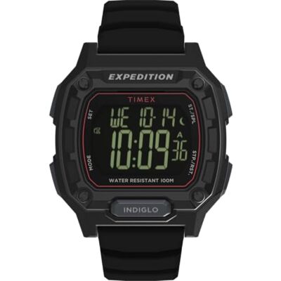 Timex Expedition Ridge Reloj Digital de Cuarzo para Hombre, Correa de Silicona Negra y Caja Negra, 43 mm Timex Expedition Ridge Reloj Digital de Cuarzo para Hombre, Correa de Silicona Negra y Caja Negra, 43 mm