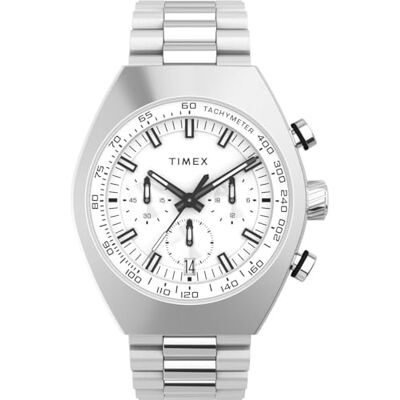 Timex Reloj cronógrafo para Hombre con Pulsera de Acero Inoxidable Legacy, Plata, Pulsera Timex Reloj cronógrafo para Hombre con Pulsera de Acero Inoxidable Legacy, Plata, Pulsera