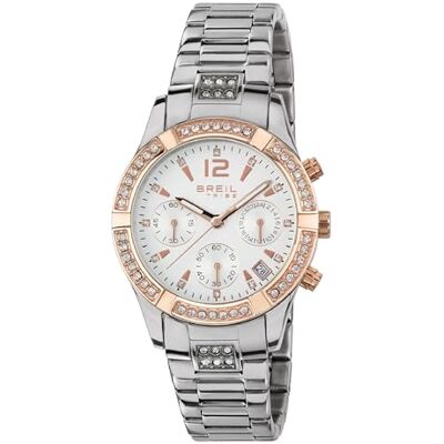 BREIL Reloj DE Mujer C'EST Chic Esfera Mono-Blanca Movimiento CRONÓGRAFO Cuarzo y Pulsera DE Acero Plateado BREIL Reloj DE Mujer C'EST Chic Esfera Mono-Blanca Movimiento CRONÓGRAFO Cuarzo y Pulsera DE Acero Plateado