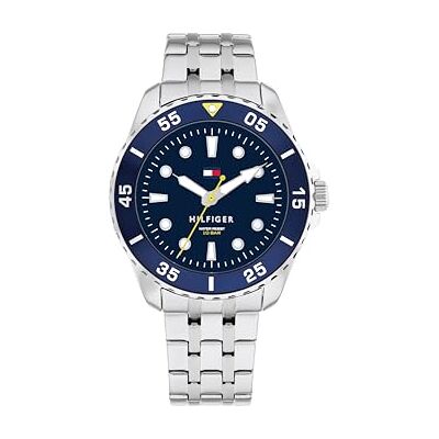 Tommy Hilfiger Reloj con Movimiento de Cuarzo de Tres Manecillas para Jóvenes con Correa de Acero Inoxidable Plateada Tommy Hilfiger Reloj con Movimiento de Cuarzo de Tres Manecillas para Jóvenes con Correa de Acero Inoxidable Plateada
