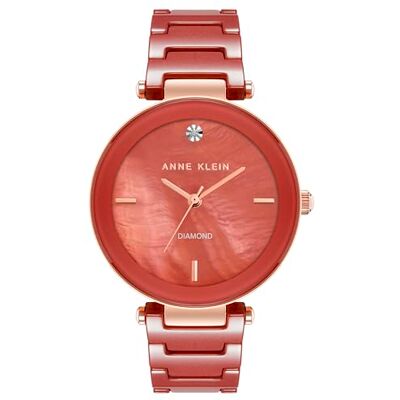 Anne Klein Reloj de Pulsera de cerámica con Esfera de Diamantes genuinos para Mujer Anne Klein Reloj de Pulsera de cerámica con Esfera de Diamantes genuinos para Mujer