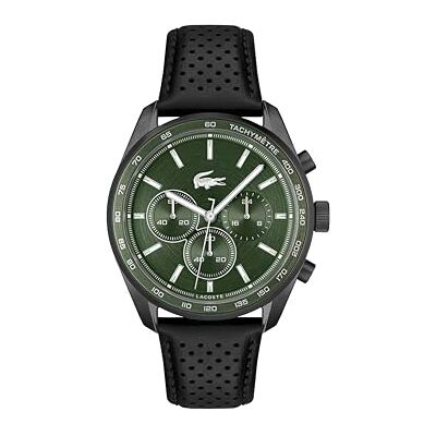 Lacoste Reloj Cronógrafo de Cuarzo para Hombre Colección Boston con Correa de Cuero Negra Lacoste Reloj Cronógrafo de Cuarzo para Hombre Colección Boston con Correa de Cuero Negra