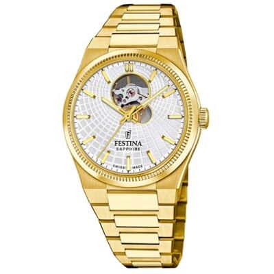 Festina Swiss Made Reloj Automático Hombre de Acero Inoxidable 316l Dorado Festina Swiss Made Reloj Automático Hombre de Acero Inoxidable 316l Dorado