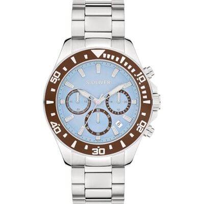 s.Oliver Reloj de Hombre – Redondo – Plata – 41 mm – Reloj de Metal con Movimiento de Cuarzo en la Correa de Acero Inoxidable con Cierre desplegable – Reloj analógico – Resistente a los arañazos 10 s.Oliver Reloj de Hombre – Redondo – Plata – 41 mm – Reloj de Metal con Movimiento de Cuarzo en la Correa de Acero Inoxidable con Cierre desplegable – Reloj analógico – Resistente a los arañazos 10
