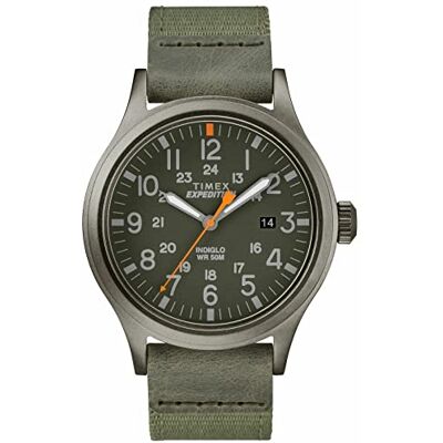Timex Expedition Scout Reloj para hombre de 40 mm, correa de tela verde oscuro Timex Expedition Scout Reloj para hombre de 40 mm, correa de tela verde oscuro