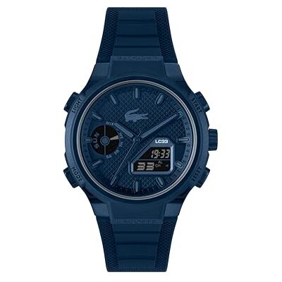 Lacoste Reloj de Cuarzo Multifuncional Analógico-Digital para Hombre Colección LC33 con Correa de Silicona Azul Marina Lacoste Reloj de Cuarzo Multifuncional Analógico-Digital para Hombre Colección LC33 con Correa de Silicona Azul Marina