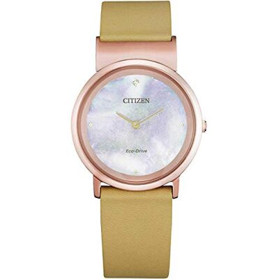 Citizen Women's Analogue Eco-Drive Watch with a Leather Band Citizen Women's Analogue Eco-Drive Watch with a Leather Band