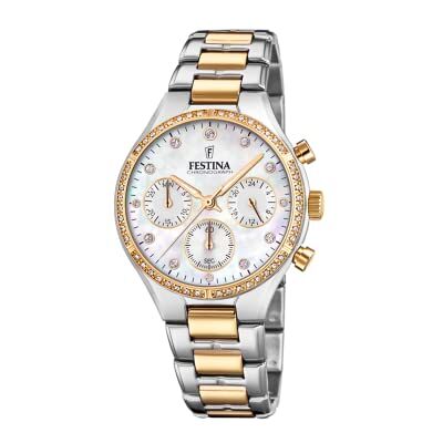Festina Reloj Mujer Analógico de Acero Inoxidable 316l Multi Movimiento de Cuarzo Cronógrafo Cristal Mineral de Alta Resistencia Resistente al Agua 5 ATM F20402/1 Boyfriend Collection Festina Reloj Mujer Analógico de Acero Inoxidable 316l Multi Movimiento de Cuarzo Cronógrafo Cristal Mineral de Alta Resistencia Resistente al Agua 5 ATM F20402/1 Boyfriend Collection