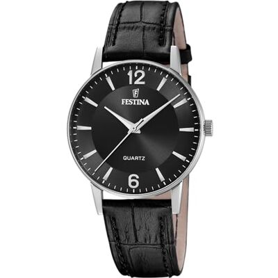Festina Reloj Hombre Analógico de Cuero Negro Movimiento de Cuarzo Cristal Mineral de Alta Resistencia Relojes Hombre Elegante y Clásico F20690/4 Classics Festina Reloj Hombre Analógico de Cuero Negro Movimiento de Cuarzo Cristal Mineral de Alta Resistencia Relojes Hombre Elegante y Clásico F20690/4 Classics