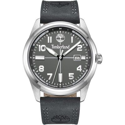 Timberland Reloj analógico de Cuarzo para Hombre con Correa de Piel, Gris, Moderno Timberland Reloj analógico de Cuarzo para Hombre con Correa de Piel, Gris, Moderno