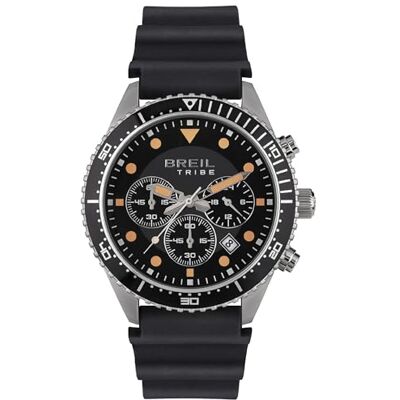 BREIL Reloj Men's Sail Mono-Colour Black CRONOGRAPH Quartz Movimiento y Correa Poliuretano Negro BREIL Reloj Men's Sail Mono-Colour Black CRONOGRAPH Quartz Movimiento y Correa Poliuretano Negro
