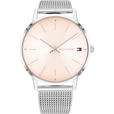 Tommy Hilfiger Reloj de Mujer 40mm Cuarzo Esfera Blush Sunray, Pulsera de Malla de Acero Inoxidable Tommy Hilfiger Reloj de Mujer 40mm Cuarzo Esfera Blush Sunray, Pulsera de Malla de Acero Inoxidable