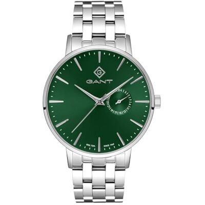 GANT Park Hill III Reloj para Hombre, Acero Inoxidable, Esfera Verde Sunray, 42 mm, Cuarzo, 5 ATM GANT Park Hill III Reloj para Hombre, Acero Inoxidable, Esfera Verde Sunray, 42 mm, Cuarzo, 5 ATM