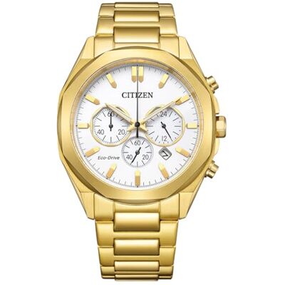 Citizen Reloj analógico de Cuarzo para Hombre con Correa de Acero Inoxidable , Blanco, Pulsera Citizen Reloj analógico de Cuarzo para Hombre con Correa de Acero Inoxidable , Blanco, Pulsera