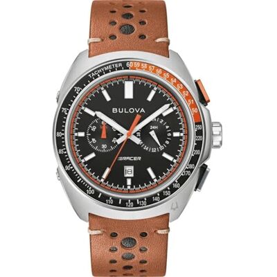 Bulova Reloj cronógrafo de Cuarzo para Hombre con Correa de Cuero , marrón, Moderno Bulova Reloj cronógrafo de Cuarzo para Hombre con Correa de Cuero , marrón, Moderno