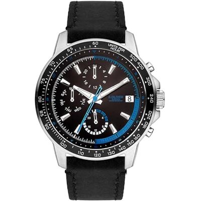 s.Oliver Reloj de Hombre – Redondo – Plata – 42 mm – Reloj de Metal con Movimiento de Cuarzo en Correa de Piel sintética con Hebilla – Reloj analógico – Resistente al Agua 5 ATM – Resistente a los s.Oliver Reloj de Hombre – Redondo – Plata – 42 mm – Reloj de Metal con Movimiento de Cuarzo en Correa de Piel sintética con Hebilla – Reloj analógico – Resistente al Agua 5 ATM – Resistente a los