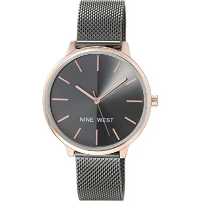 Nine West Reloj de Pulsera de Malla para Mujer, Gris Nine West Reloj de Pulsera de Malla para Mujer, Gris