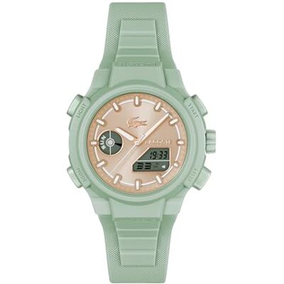 Lacoste Reloj de Cuarzo Multifuncional Analógico-Digital para Mujer Colección LC33 con Correa de Silicona Verde Lacoste Reloj de Cuarzo Multifuncional Analógico-Digital para Mujer Colección LC33 con Correa de Silicona Verde