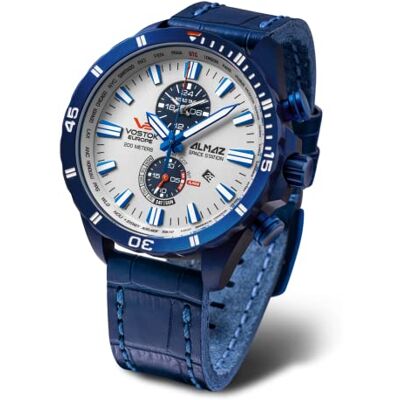 Vostok Europe Almaz Space Station Reloj cronógrafo para Hombre con Correa de Piel Vostok Europe Almaz Space Station Reloj cronógrafo para Hombre con Correa de Piel