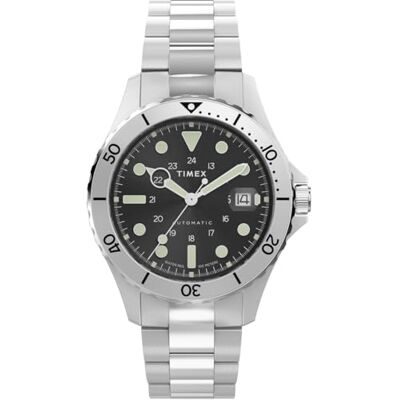 Timex Trend TW2Y15300 Reloj de Hombre 41 mm, Correa de Acero Inoxidable, Esfera Negra y Caja de Acero Inoxidable Timex Trend TW2Y15300 Reloj de Hombre 41 mm, Correa de Acero Inoxidable, Esfera Negra y Caja de Acero Inoxidable