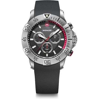 Wenger Reloj de Pulsera de Hombre Seaforce Chronograph, Ø 43 mm, Swiss Made, Cuarzo analógico, Sumergible hasta 200 m, Pulsera de Silicona Wenger Reloj de Pulsera de Hombre Seaforce Chronograph, Ø 43 mm, Swiss Made, Cuarzo analógico, Sumergible hasta 200 m, Pulsera de Silicona