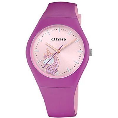 CALYPSO Reloj Modelo de la colección Sweet Time, Caja de 39 mm Lila con Correa de Caucho Lila para señora CALYPSO Reloj Modelo de la colección Sweet Time, Caja de 39 mm Lila con Correa de Caucho Lila para señora