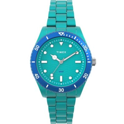Timex Trend TW2Y04700 Reloj de Mujer 37 mm, Correa Verde Hecha de Material Reciclado, Esfera y Caja Verdes Timex Trend TW2Y04700 Reloj de Mujer 37 mm, Correa Verde Hecha de Material Reciclado, Esfera y Caja Verdes
