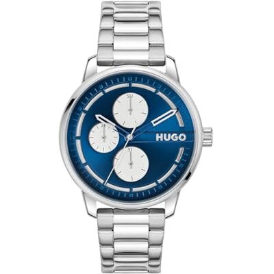 HUGO Reloj Analógico de Cuarzo Multifunción para Hombre Colección #Stamp Multi Collection con Correa en Piel o en Acero Inoxidable HUGO Reloj Analógico de Cuarzo Multifunción para Hombre Colección #Stamp Multi Collection con Correa en Piel o en Acero Inoxidable
