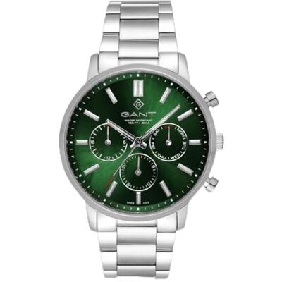 GANT Easthill Day-Date Reloj de Pulsera para Hombre, 42 mm, Acero Inoxidable, Esfera Verde Sunray, Movimiento de Cuarzo japonés, 5 ATM GANT Easthill Day-Date Reloj de Pulsera para Hombre, 42 mm, Acero Inoxidable, Esfera Verde Sunray, Movimiento de Cuarzo japonés, 5 ATM