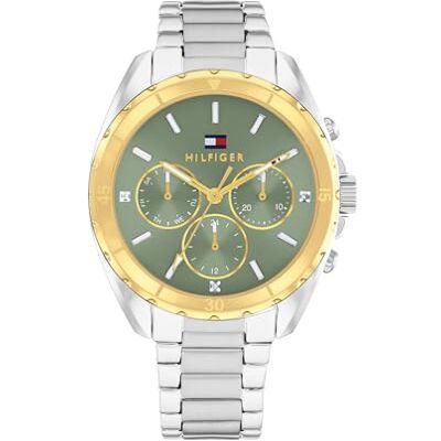 Tommy Hilfiger Reloj Analógico de Cuarzo multifunción para Mujer con Correas en Acero Inoxidable Tommy Hilfiger Reloj Analógico de Cuarzo multifunción para Mujer con Correas en Acero Inoxidable