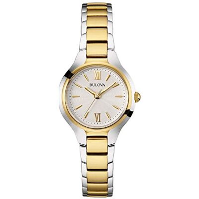 Bulova Reloj de Pulsera de Acero Inoxidable para Mujer, Dos Tonos Dorados, clásico, , Dorado, Pulsera Bulova Reloj de Pulsera de Acero Inoxidable para Mujer, Dos Tonos Dorados, clásico, , Dorado, Pulsera