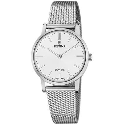 Festina Swiss Made Reloj Mujer Analógico de Acero Inoxidable 316l Plateado Festina Swiss Made Reloj Mujer Analógico de Acero Inoxidable 316l Plateado