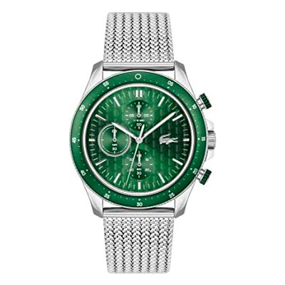 Lacoste Reloj Cronógrafo de Cuarzo para Hombre Colección Neo Heritage con Correa de Acero Inoxidable Plateada Lacoste Reloj Cronógrafo de Cuarzo para Hombre Colección Neo Heritage con Correa de Acero Inoxidable Plateada