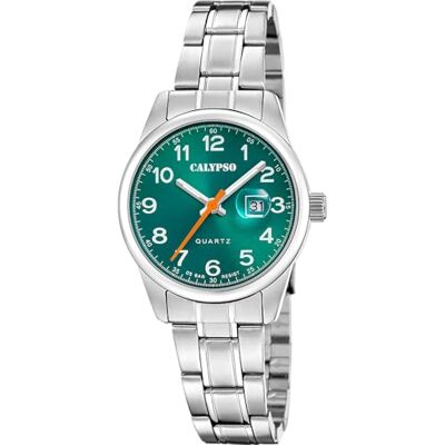 CALYPSO Reloj Mujer Analógico de Acero Inoxidable 316l Plateado Movimiento de Cuarzo, Cristal Mineral de Alta Resistencia, Resistente al Agua 5 ATM, Calendario K5873/5, Basic CALYPSO Reloj Mujer Analógico de Acero Inoxidable 316l Plateado Movimiento de Cuarzo, Cristal Mineral de Alta Resistencia, Resistente al Agua 5 ATM, Calendario K5873/5, Basic