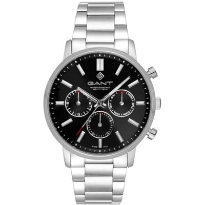 GANT Easthill Day-Date Reloj para Hombre, Acero Inoxidable Plateado, Esfera Negra, indicador de Fecha, Pantalla de 24 Horas, Cristal Mineral, Movimiento de Cuarzo, 42,5 mm, 5 ATM GANT Easthill Day-Date Reloj para Hombre, Acero Inoxidable Plateado, Esfera Negra, indicador de Fecha, Pantalla de 24 Horas, Cristal Mineral, Movimiento de Cuarzo, 42,5 mm, 5 ATM